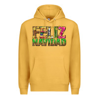 Mustard feliz navidad with pattern Premium Hoodie - texasbilliewilder