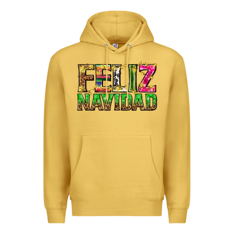 Feliz Navidad With Pattern Premium Hoodie by texasbilliewilder | Teevron
