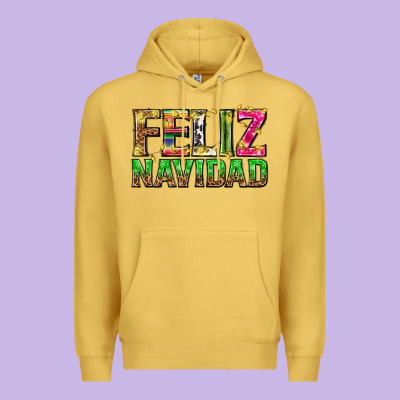 Feliz Navidad With Pattern Premium Hoodie Designed By Texasbilliewilder