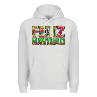 Dove Grey feliz navidad with pattern Premium Hoodie - texasbilliewilder