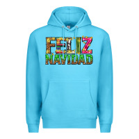 Ocean Blue feliz navidad with pattern Premium Hoodie - texasbilliewilder