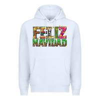 White feliz navidad with pattern Premium Hoodie - texasbilliewilder