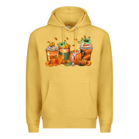Antique Gold pumpkins coffee cups Premium Hoodie - Zillion Design Studio
