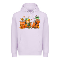 Lilac pumpkins coffee cups Premium Hoodie - Zillion Design Studio