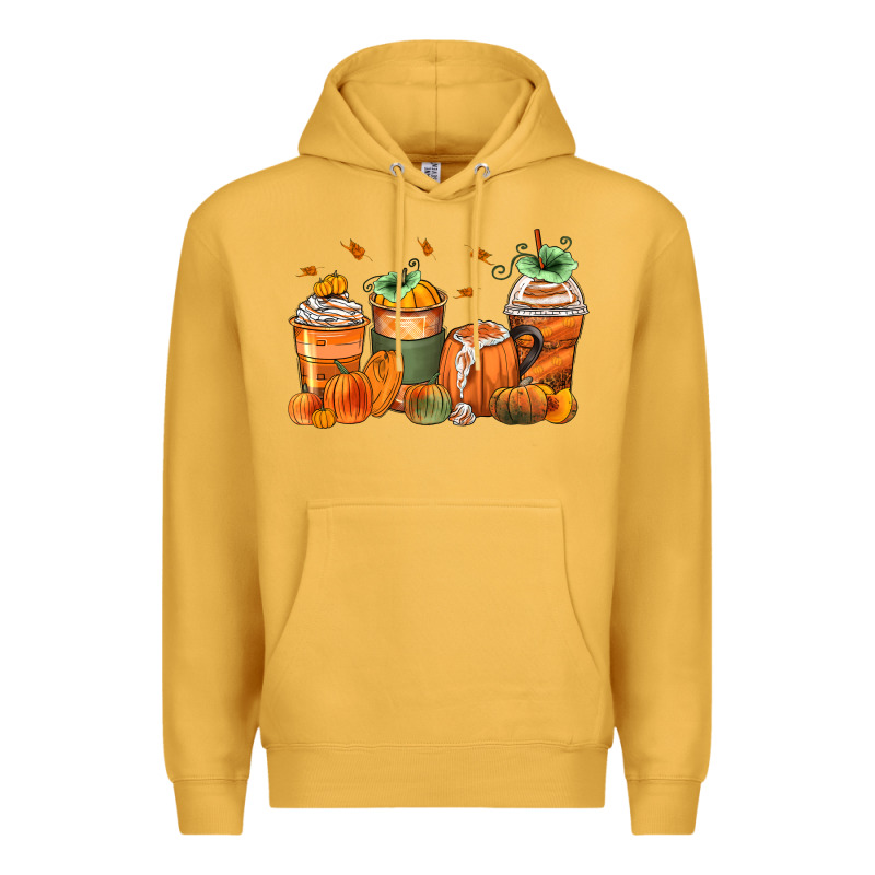 Pumpkins Coffee Cups Premium Hoodie by Zillion Design Studio | Teevron