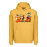 Mustard pumpkins coffee cups Premium Hoodie - Zillion Design Studio