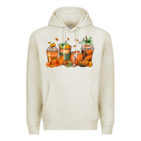Oatmeal Heather pumpkins coffee cups Premium Hoodie - Zillion Design Studio