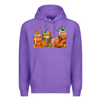 Purple pumpkins coffee cups Premium Hoodie - Zillion Design Studio