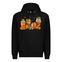 Black pumpkins coffee cups Premium Hoodie - Zillion Design Studio
