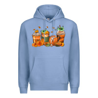 Colony Blue pumpkins coffee cups Premium Hoodie - Zillion Design Studio