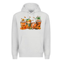 Dove Grey pumpkins coffee cups Premium Hoodie - Zillion Design Studio