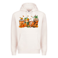 Pale Pink pumpkins coffee cups Premium Hoodie - Zillion Design Studio