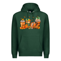 Pumpkins Coffee Cups Premium Hoodie | Teevron