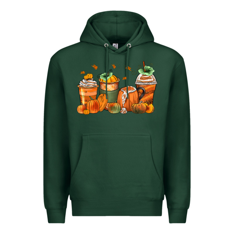 Pumpkins Coffee Cups Premium Hoodie by Zillion Design Studio | Teevron