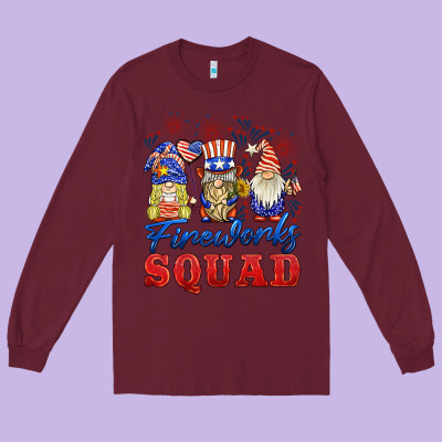 Fireworks Squad Long Sleeve Tee Designed By Barkaloodesign