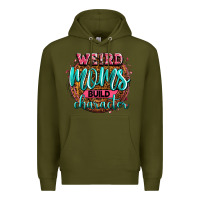 Army Green weird moms build character Premium Hoodie - Zillion Design Studio
