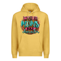 Antique Gold weird moms build character Premium Hoodie - Zillion Design Studio