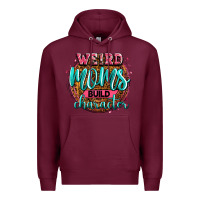Burgundy weird moms build character Premium Hoodie - Zillion Design Studio