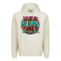 Oatmeal Heather weird moms build character Premium Hoodie - Zillion Design Studio