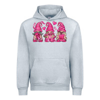 Heather Grey Breast Cancer Gnomes Urban Hoodie - texasbilliewilder