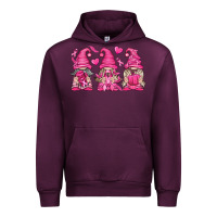 Mauve Wine Breast Cancer Gnomes Urban Hoodie - texasbilliewilder