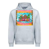 Heather Grey hello summer Urban Hoodie - Zillion Design Studio