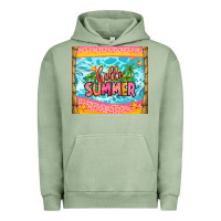 Pigment Oil Green hello summer Urban Hoodie - Zillion Design Studio