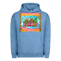 Pigment Pebble Blue hello summer Urban Hoodie - Zillion Design Studio