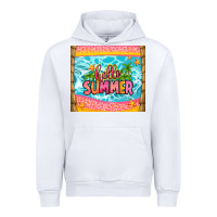 White hello summer Urban Hoodie - Zillion Design Studio