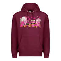 Burgundy pink christmas coffee cups Premium Hoodie - texasbilliewilder