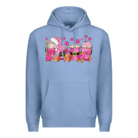 Colony Blue pink christmas coffee cups Premium Hoodie - texasbilliewilder