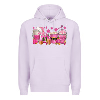 Lilac pink christmas coffee cups Premium Hoodie - texasbilliewilder