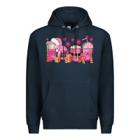 Navy pink christmas coffee cups Premium Hoodie - texasbilliewilder