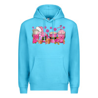 Ocean Blue pink christmas coffee cups Premium Hoodie - texasbilliewilder