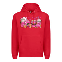 Red pink christmas coffee cups Premium Hoodie - texasbilliewilder