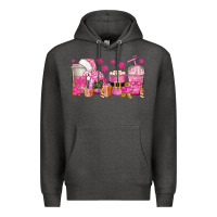 Charcoal Heather pink christmas coffee cups Premium Hoodie - texasbilliewilder