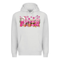 Dove Grey pink christmas coffee cups Premium Hoodie - texasbilliewilder