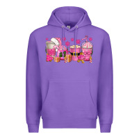 Purple pink christmas coffee cups Premium Hoodie - texasbilliewilder