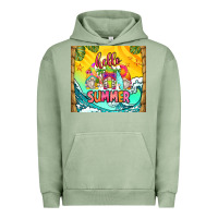 Pigment Oil Green hello summer gnomes Urban Hoodie - Zillion Design Studio
