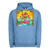Pigment Pebble Blue hello summer gnomes Urban Hoodie - Zillion Design Studio