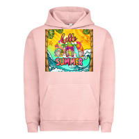 Pigment Salmon hello summer gnomes Urban Hoodie - Zillion Design Studio