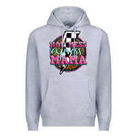 Heather Grey hot mess express mama Premium Hoodie - Zillion Design Studio
