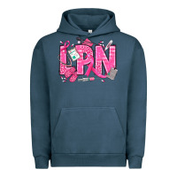 Pigment Midnight Navy Breast Cancer LPN Licensed Practical Nurse Urban Hoodie - texasbilliewilder