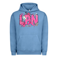 Pigment Pebble Blue Breast Cancer LPN Licensed Practical Nurse Urban Hoodie - texasbilliewilder