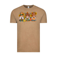 Vintage Coffee fall gnomes pumpkin sunflowers Vintage Tee - Artiststas