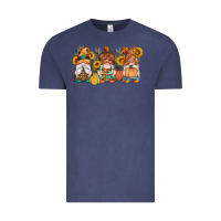 Vintage Denim fall gnomes pumpkin sunflowers Vintage Tee - Artiststas