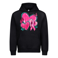 Black Breast Cancer Hearts Urban Hoodie - texasbilliewilder