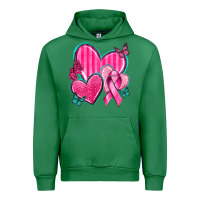 Emerald Breast Cancer Hearts Urban Hoodie - texasbilliewilder