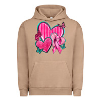 Pigment Burro Breast Cancer Hearts Urban Hoodie - texasbilliewilder