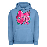 Pigment Pebble Blue Breast Cancer Hearts Urban Hoodie - texasbilliewilder